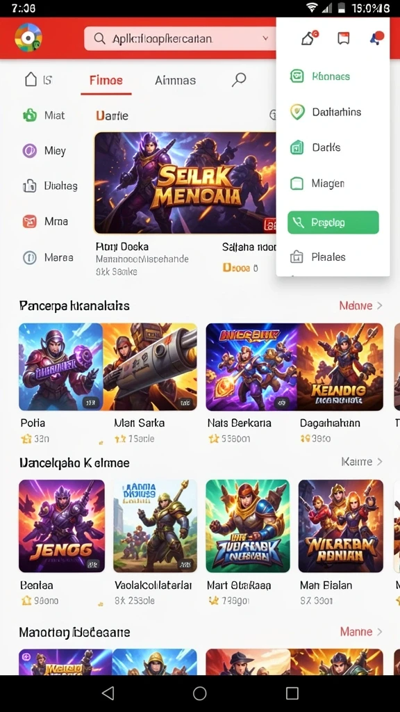 Tampilan utama yang menarik dan interaktif.
