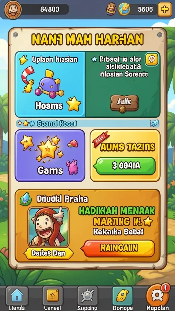 Screenshot dari level menantang yang harus diselesaikan.