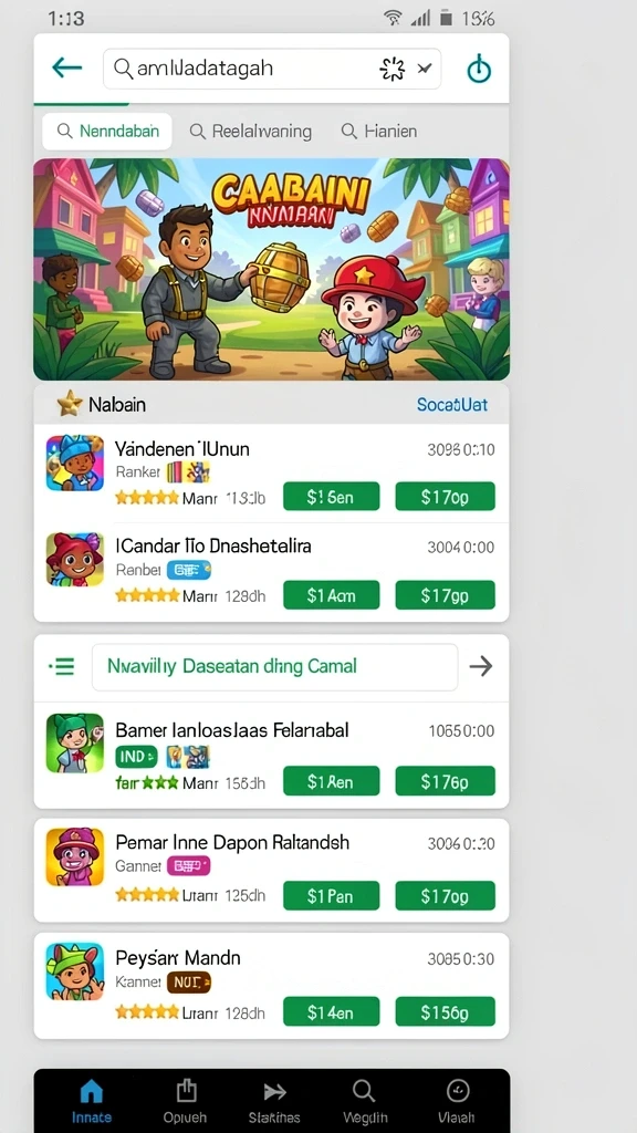 Tampilan awal permainan yang memikat dan informatif.
