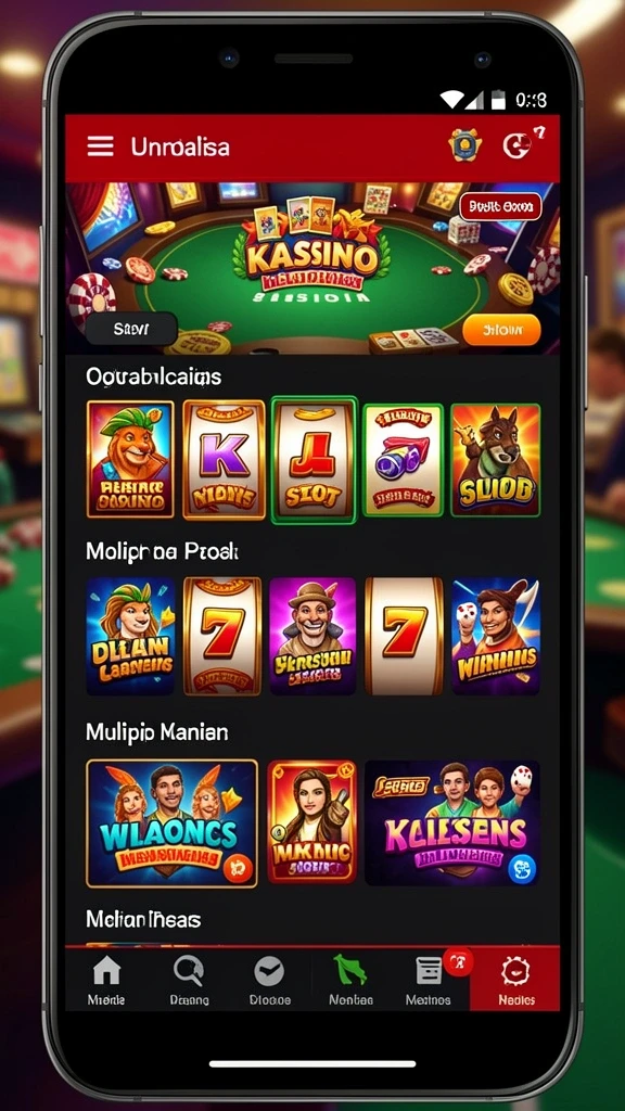 Layar utama DKK dengan karakter dan dunia fantasinya.